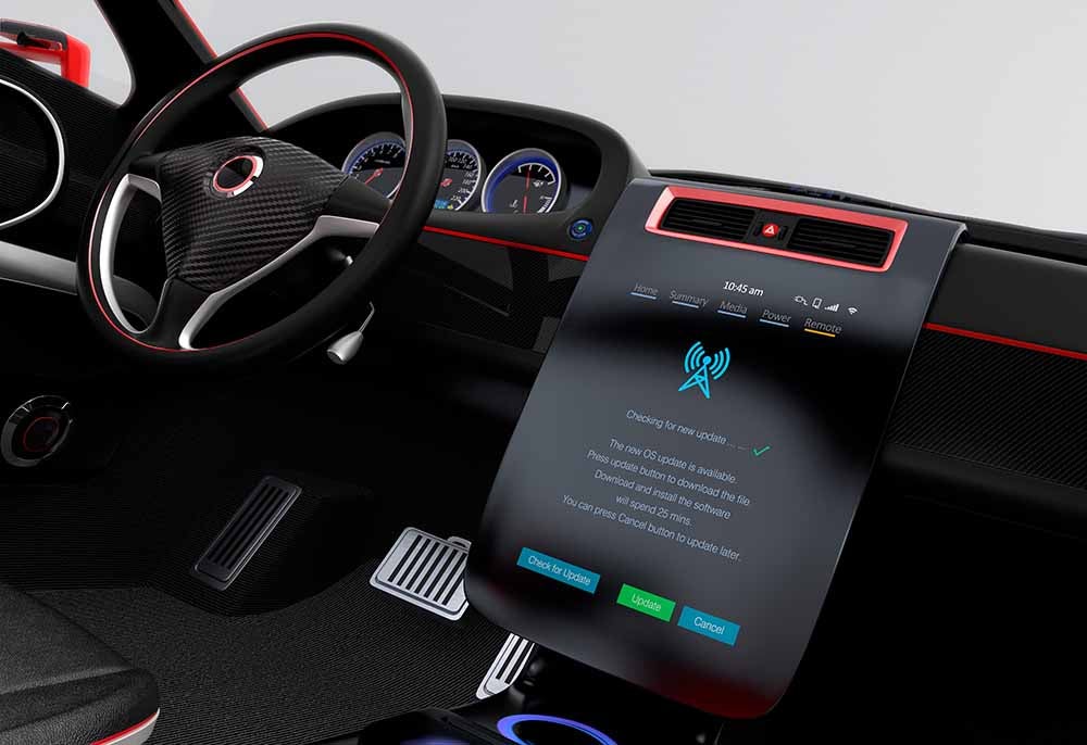 Tableau de bord d'une voiture avec options de luxe
